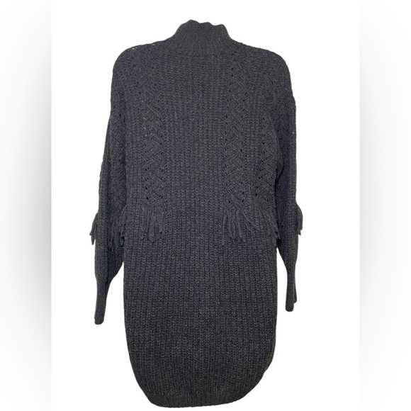 Vanessa Bruno Wool Gray Verenice Fringe Sweater Dress Size Small - Picture 4 of 8
